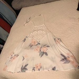 Halter floral/knit tank